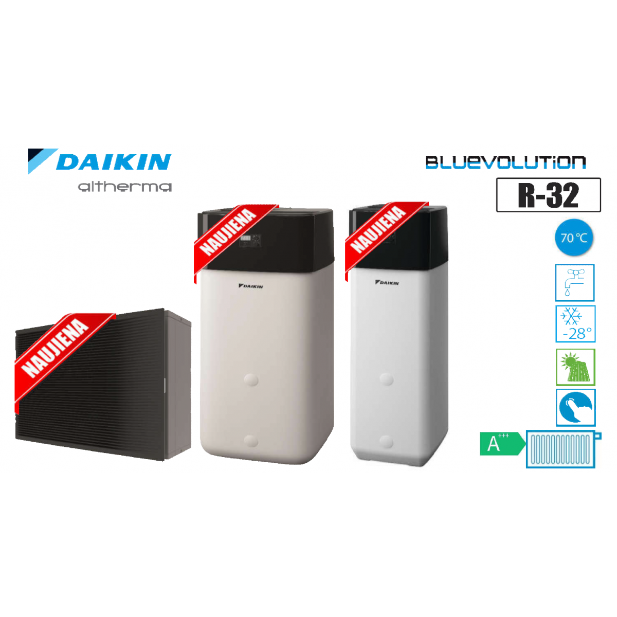 Daikin Altherma 3 H HT ECH2O, ETSXB16P30E7-EPRA14DW1 11, 00 kW su 294 L karšto vandens talpa, su vėsinimo funkcija, su 9kW tenu, 400V-400V Daikin Altherma 3 H HT ECH2O, ETSXB16P30E7-EPRA14DW1 11, 00 kW su 294 L karšto vandens talpa, su vėsinimo funkcija, su 9kW tenu, 400V-400V